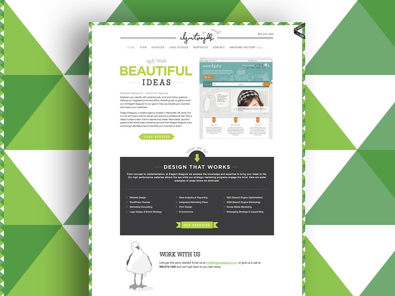 elegantseagulls's tweet photo. Preping for 10 year anniversary - flashback 2010. Seagull's first ever @AWWWARDS Site of the Day. #decadeindesign https://t.co/W1T8x1UaOa