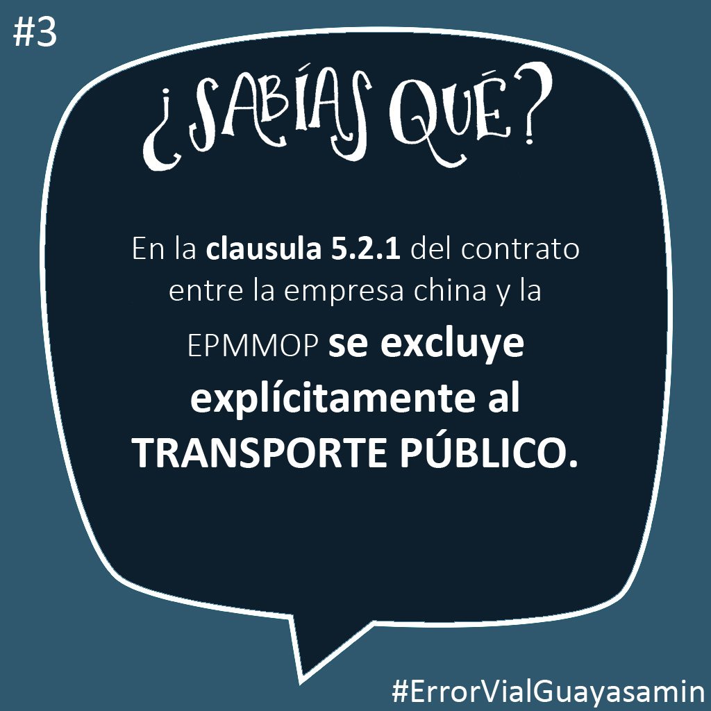 ¿Sabias esto? #ExigimosTransparencia sobre el #ErrorVialGuayasamin