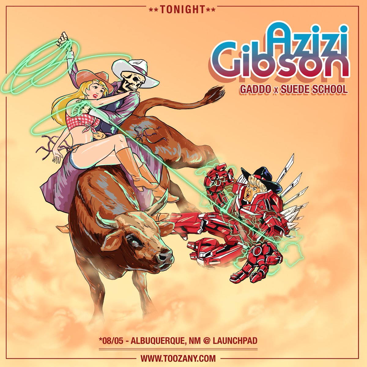 TooZany's tweet photo. TONIGHT @ LAUNCHPAD IN ABQ!
@AziziGibson * @therealgaddo * @SuedeSchool (Fri) Aug 5th 8:00pm https://t.co/cgYzalq4h6 https://t.co/d9ldg0NjPR