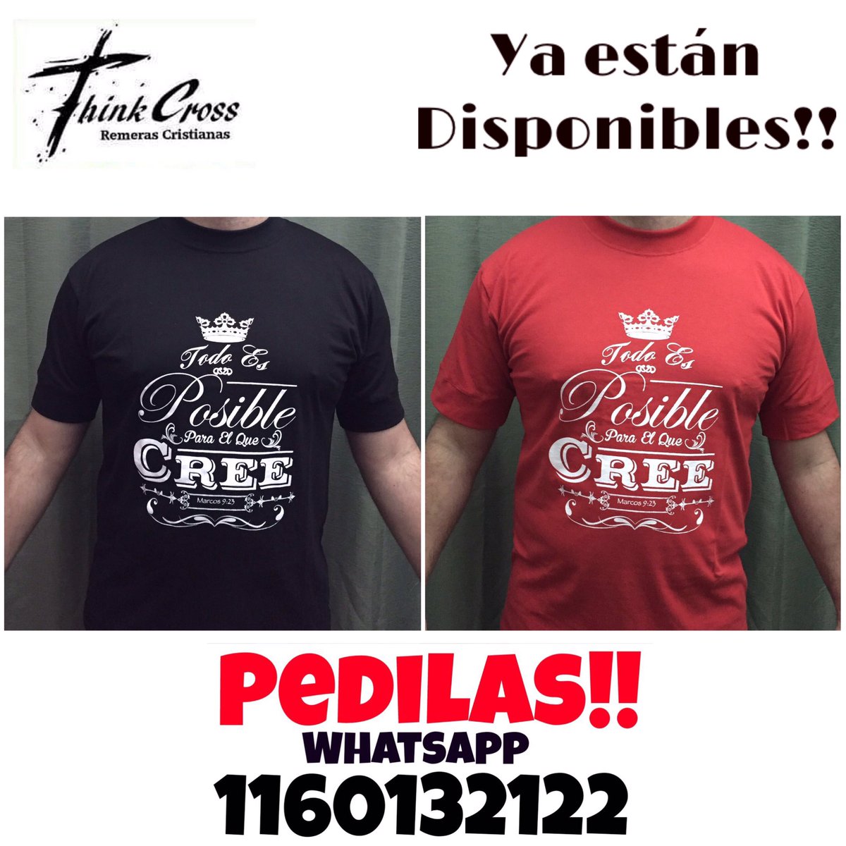 thinkcrossok's tweet image. No te quedes sin tus remeras!! Envios a todo el país!! Pedilas: 1160132122