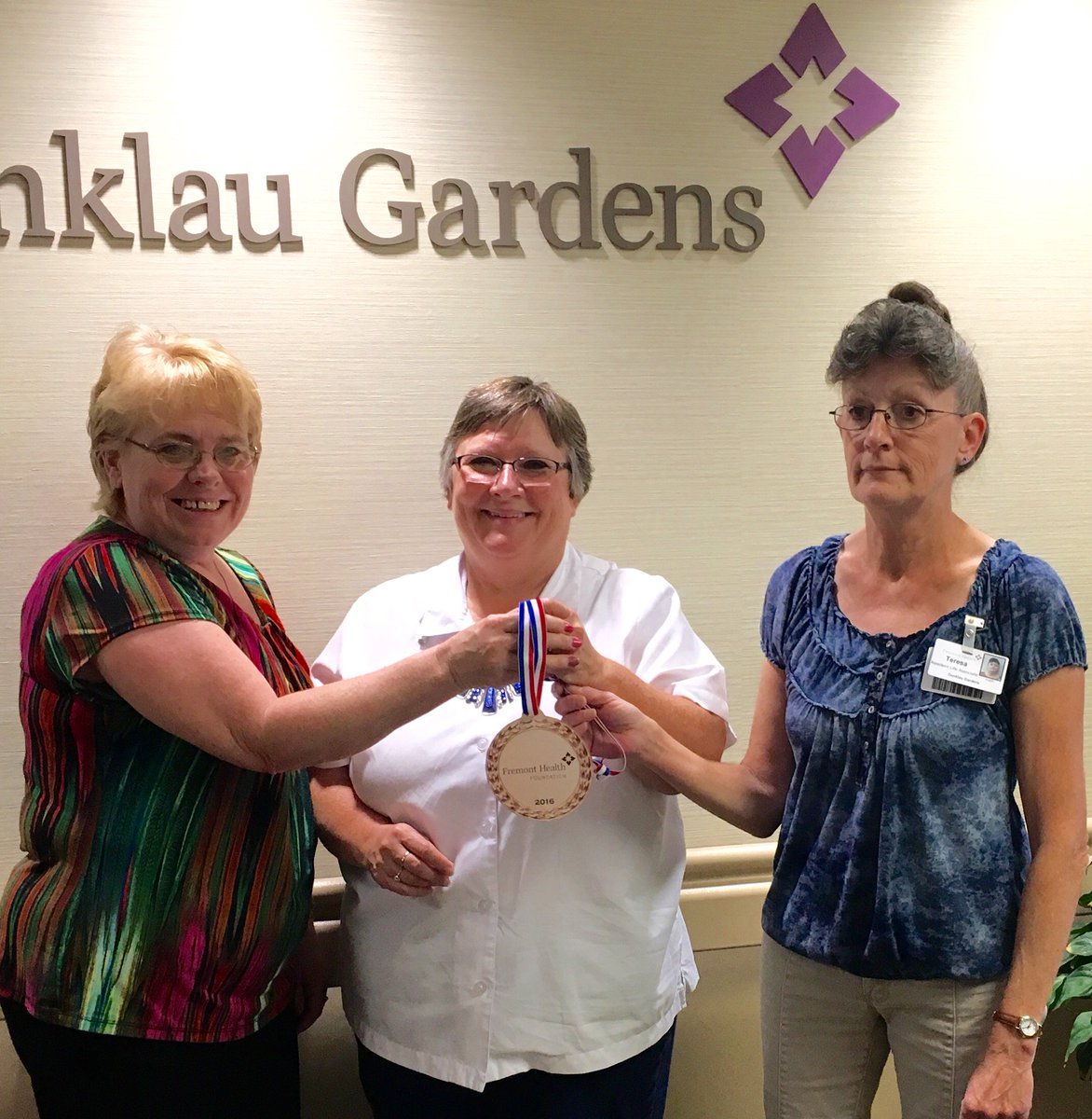 FHFoundation76's tweet photo. Gold medal #2 goes to Dunklau Gardens and the ladies who create great events and activities for our residents! https://t.co/fT74rsHbTl