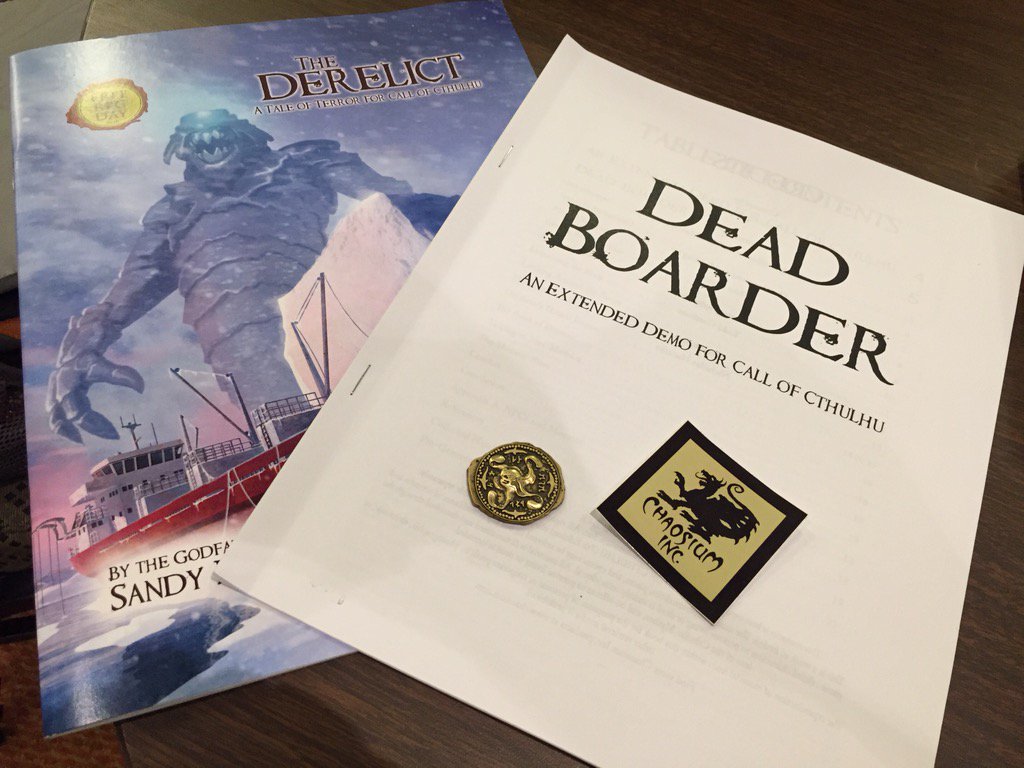 outofspacegames's tweet photo. Our own keeper @FatBuddha_ got to help run the Call of #Cthulhu #RPG at #GenCon. Big thanks to @Chaosium_Inc! https://t.co/RMxtoyy2wB