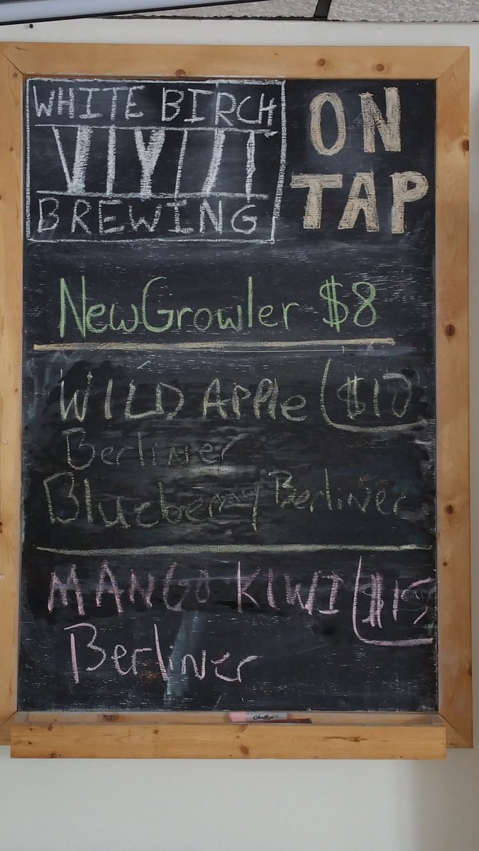 WhiteBirchBrew's tweet photo. Small batch wild apple debuts today.  Growlers only.  $10 while it lasts.  #tgif #nhbeer https://t.co/UvUHkwZtu2