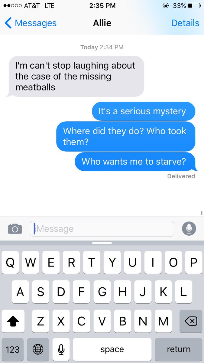 emilyyygloria's tweet photo. Just a typical conversation #missingmeatballs https://t.co/S2gIaqIAx2
