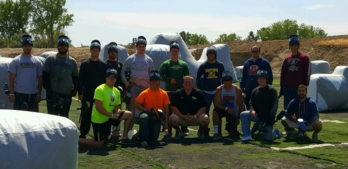 JPetrino's tweet photo. Thank you Diamond Paintball! @Rocky_Football seniors & coaches had a great time! #startcompeting https://t.co/08mosm0jm2