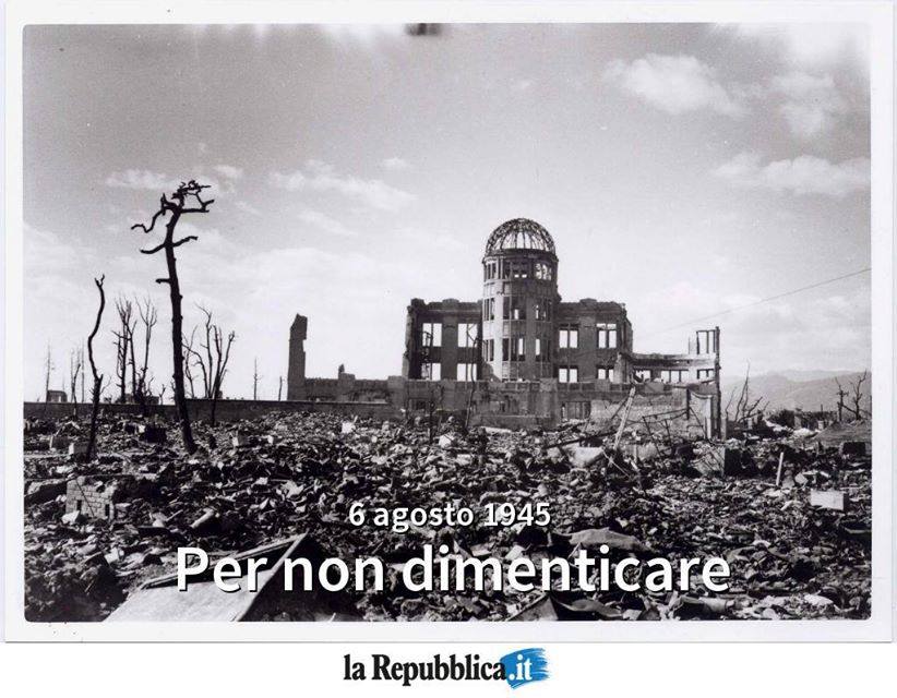 repubblica's tweet photo. 6 agosto 1945 - 71 anni fa la tragedia della bomba atomica su #Hiroshima #AccaddeOggi https://t.co/lQzP7q3yZZ
