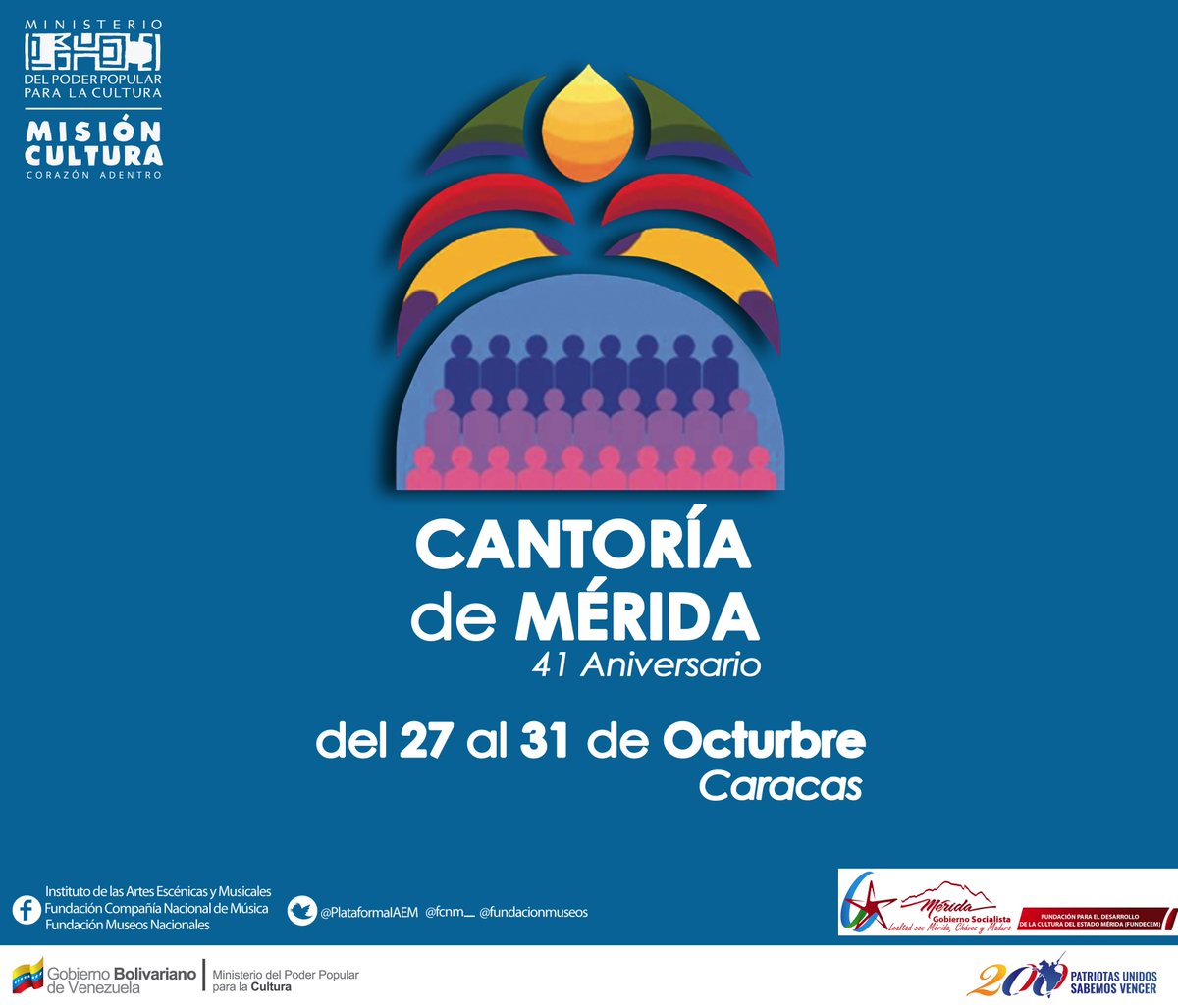PlataformaIAEM's tweet photo. Cantoría de Mérida celebrará sus 41 años en Caracas ¡Síguenos que pronto te daremos más información! https://t.co/mBmk2OzTo9