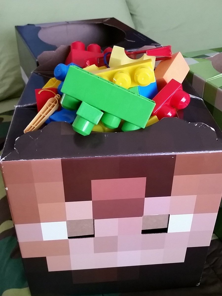 nunya_beeeez's tweet photo. I am often amazed at what constitutes as a good idea in the minds of 8-10 yr olds. #stevehead as toy bin https://t.co/CESxfg1wIA