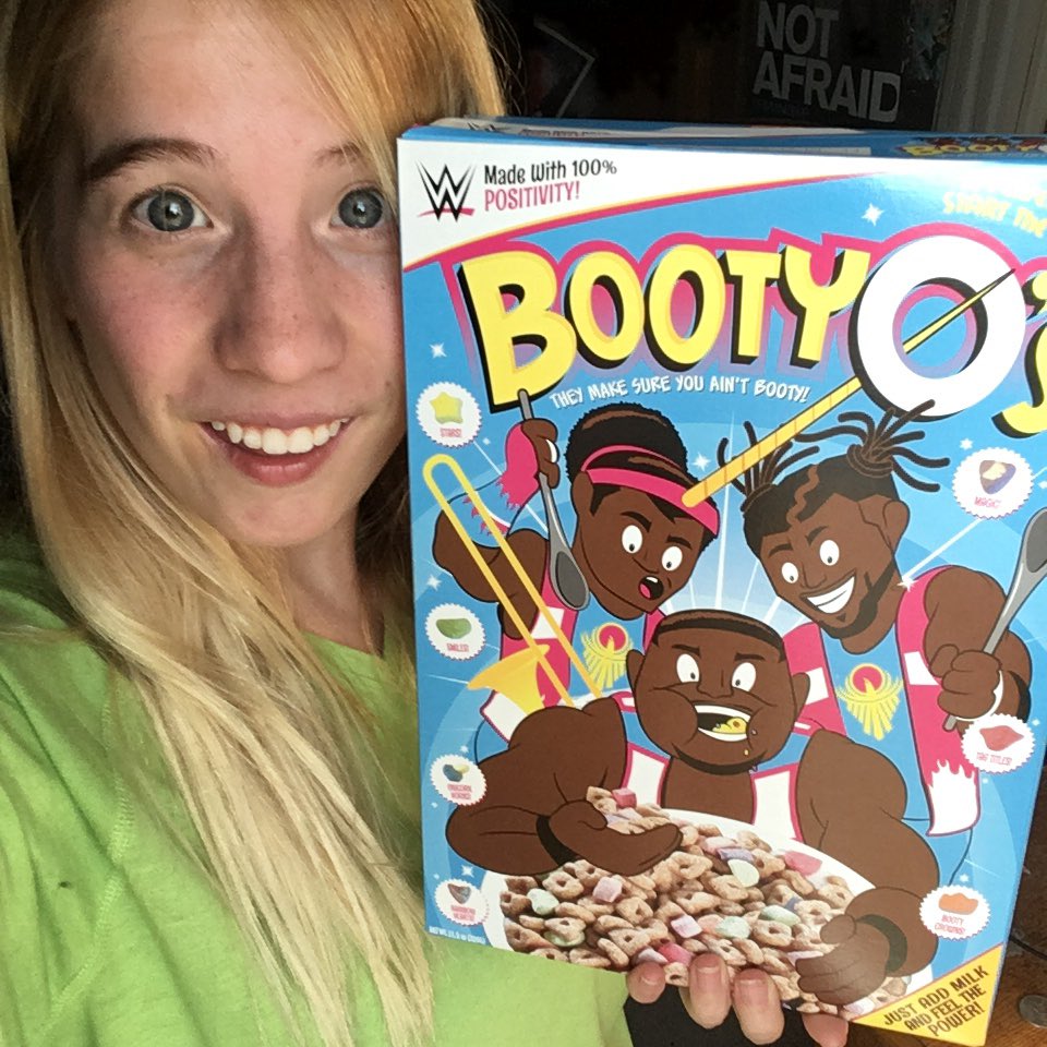 JamielovesTaker's tweet photo. Bought #BootyOsCereal today! Every breakfast I am now going to feel the power & not feel booty! @TrueKofi @WWE https://t.co/rzVn3OXAQY