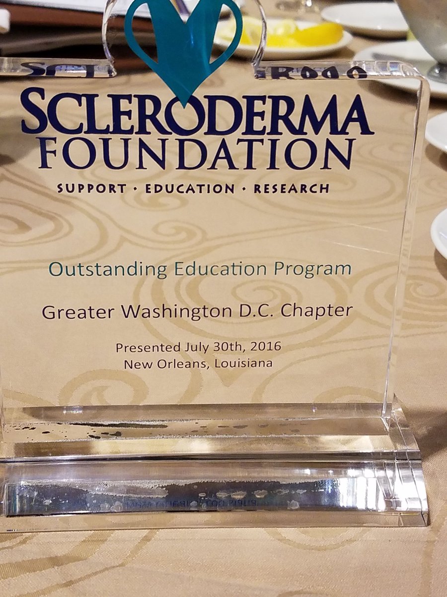 SFGWDC's tweet image. #SclerodermaFoundation gave #SFGWDCChapter Outstanding Patient Education Program Award @ Nat'l Conference on 7/30!