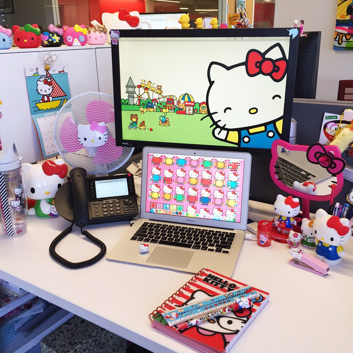 Hello Kitty on X: A supercute office space was spotted at #SanrioHQ! Is  your desk filled with #HelloKitty supplies too?  / X