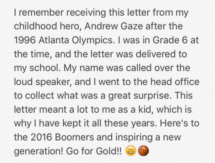 Drew1e_'s tweet photo. Here's to the 2016 Boomers inspiring a new generation! Go for Gold!! 🏀😄 @AndrewGaze10 @andrewbogut @Patty_Mills https://t.co/xS2gaTdYrv