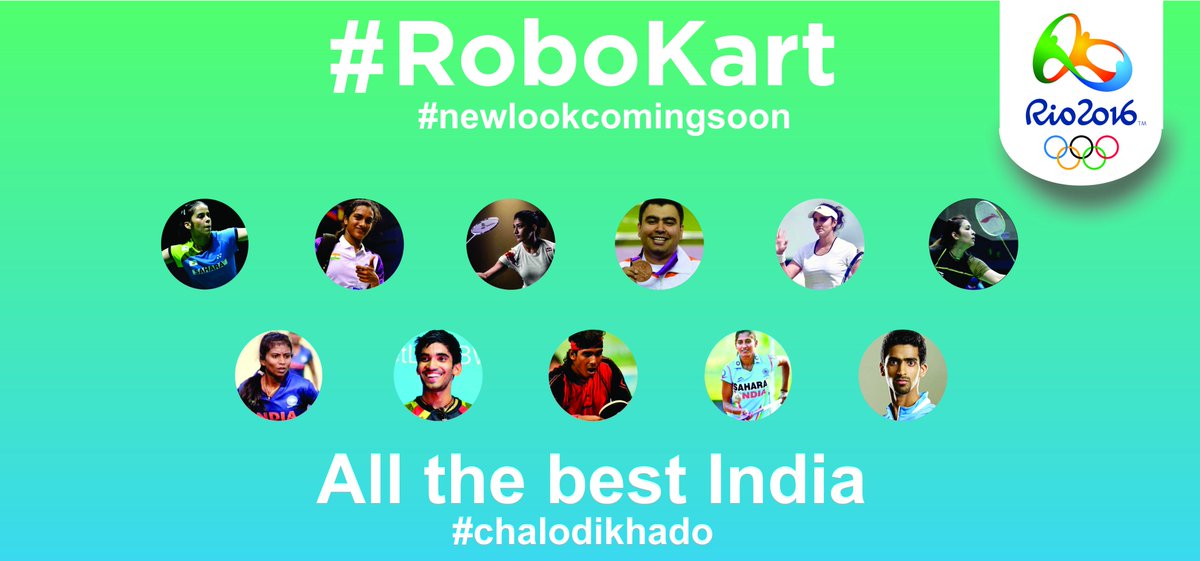 robokart's tweet image. All the best India #Chalodikhado
#Robokart 
#newlookcomingsoon