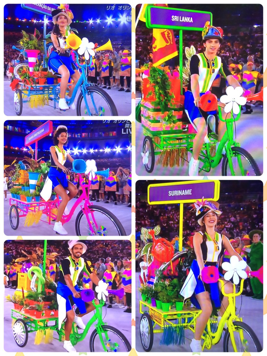 Lin En Twitter オリンピック開会式 選手入場の先導車の自転車がカラフルで可愛いっ リオオリンピック Lin En Twitter オリンピック開会式 選手入場の先導車の自転車がカラフルで可愛いっ リオオリンピック