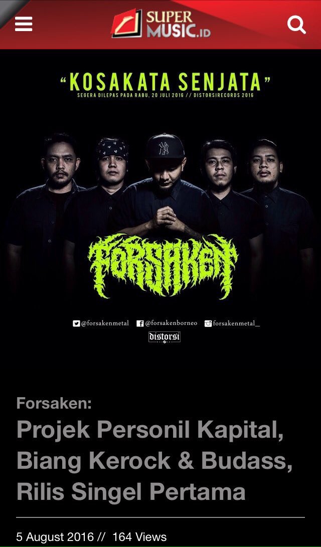 #SuperBuzz <a href="/forsakenmetal/">Forsaken</a> Projek Personil Kapital, Biang Kerock, Budass Rilis Singel Pertama supermusic.id/superbuzz/fors…