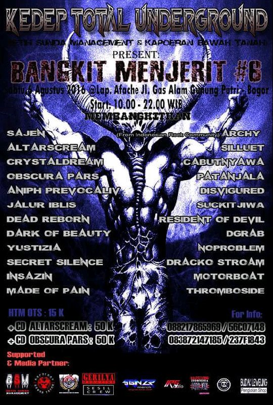 Today live perform at Bangkit menjerit6 Gunung Putri -Bogor
#MerahPutih #ALTARSCREAM. #ThrashMetal