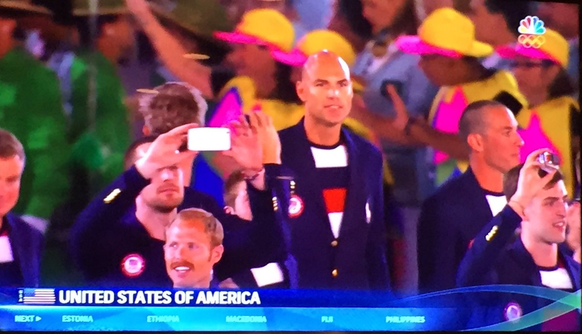 BYUTFXC's tweet photo. Jared Ward marching in the 2016 Olympic Opening Ceremonies https://t.co/szIiITkvNe
