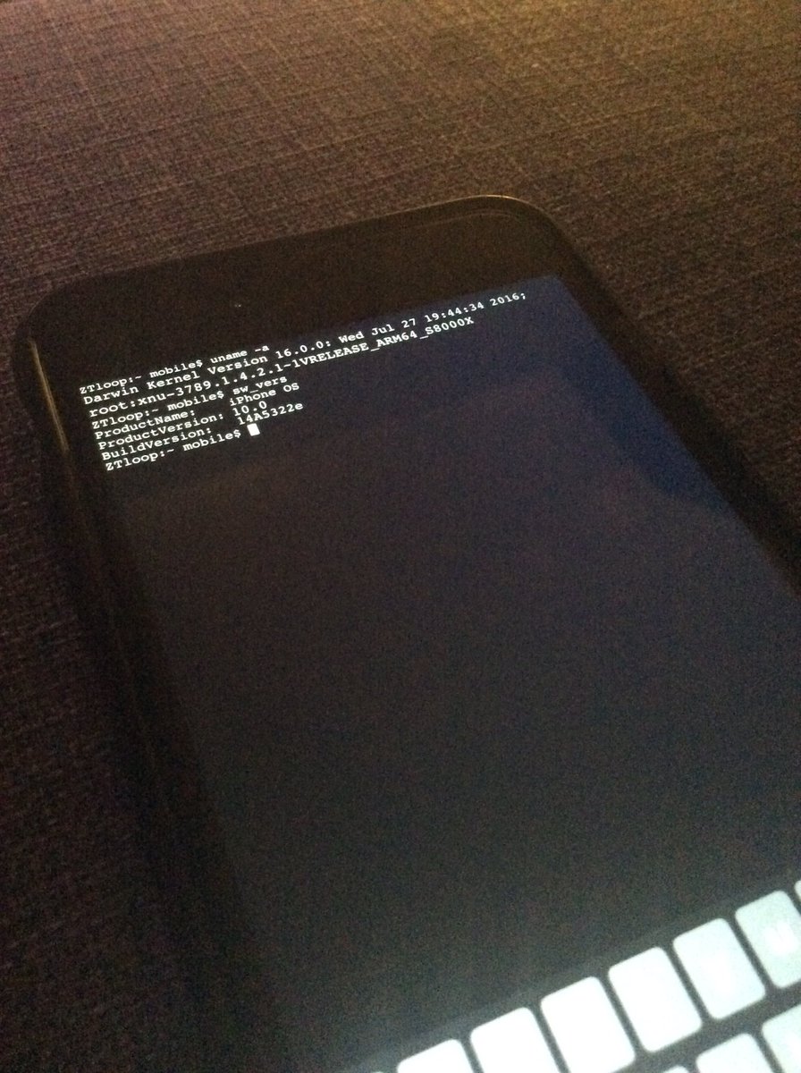 ZTloop's tweet photo. Got some help! iOS 10b4 untethered Jailbreak. @jailbreakbuster https://t.co/LNxusegACU