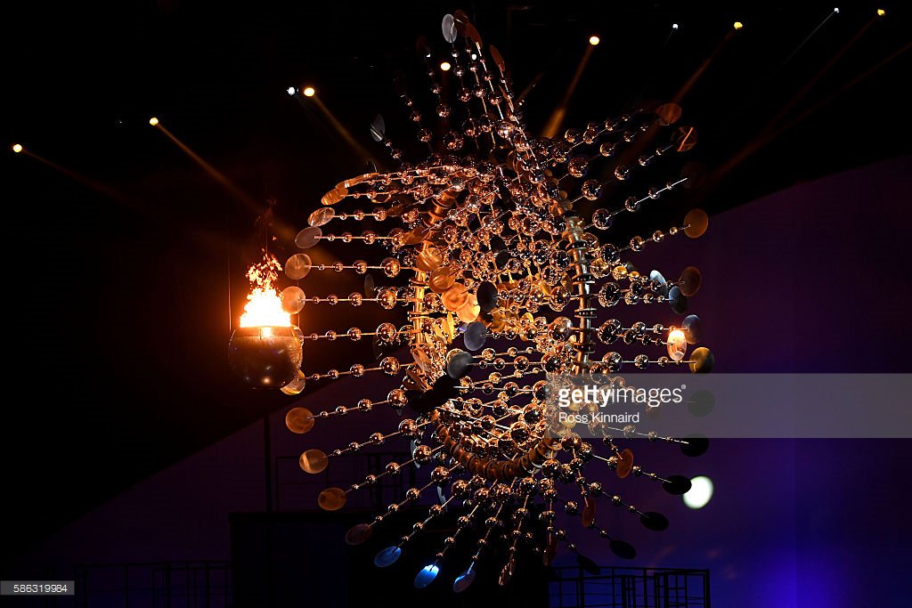 GettySport's tweet photo. Those four fantastic words... #LetTheGamesBegin 🔥 

#OpeningCeremony https://t.co/BMrtjuSXMH