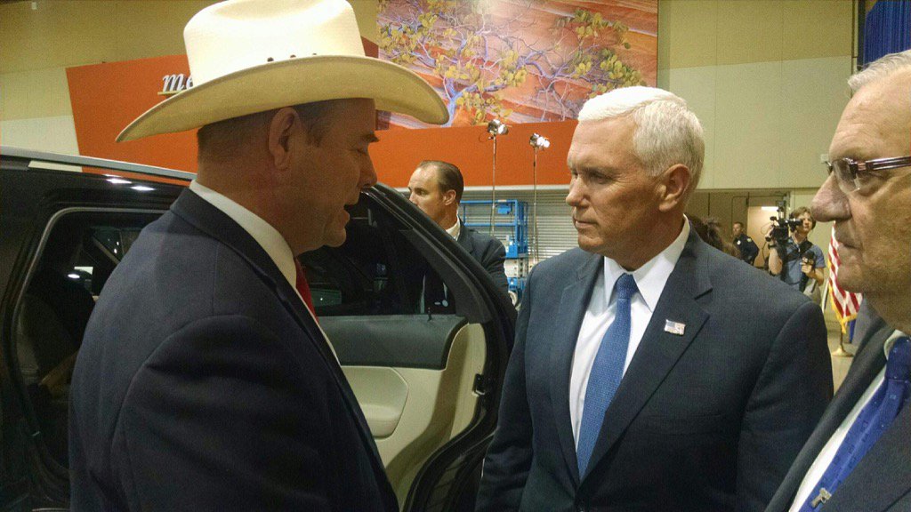Wonderful meeting @mike_pence Tuesday night. Together we can #MakeAmericaGreatAgain #AZ01