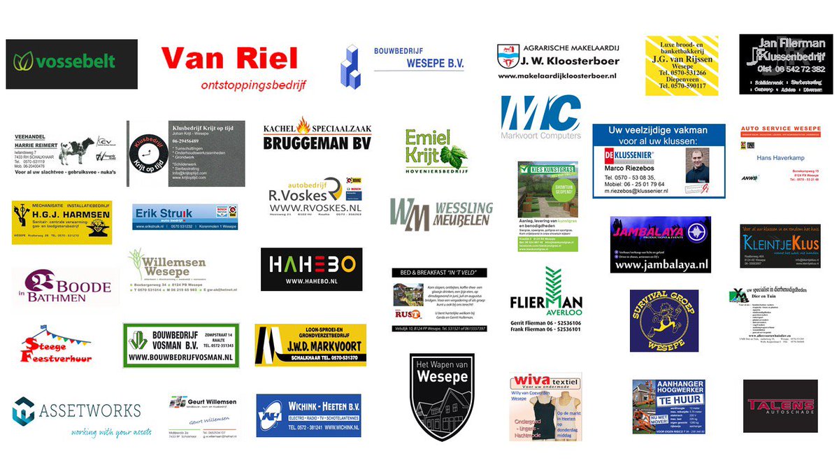 (Hoofd)sponsoren Zomerfeesten Wesepe! Bedankt alvast!