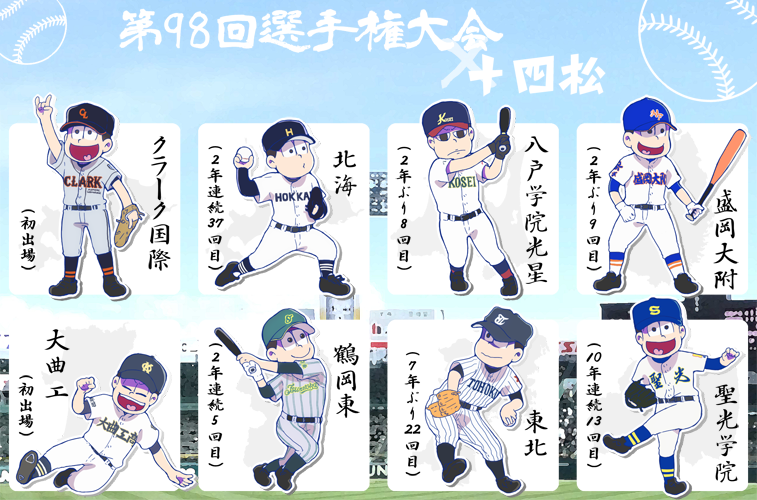 おそ松さん 十四松 高校野球イラストが胸熱