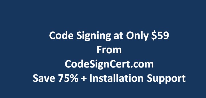 CodeSignCert's tweet image. Buy #Comodo #Code #Signing at Only $59 with Flat 75% Discount from @CodeSignCert - Grab It! goo.gl/u8t03w
