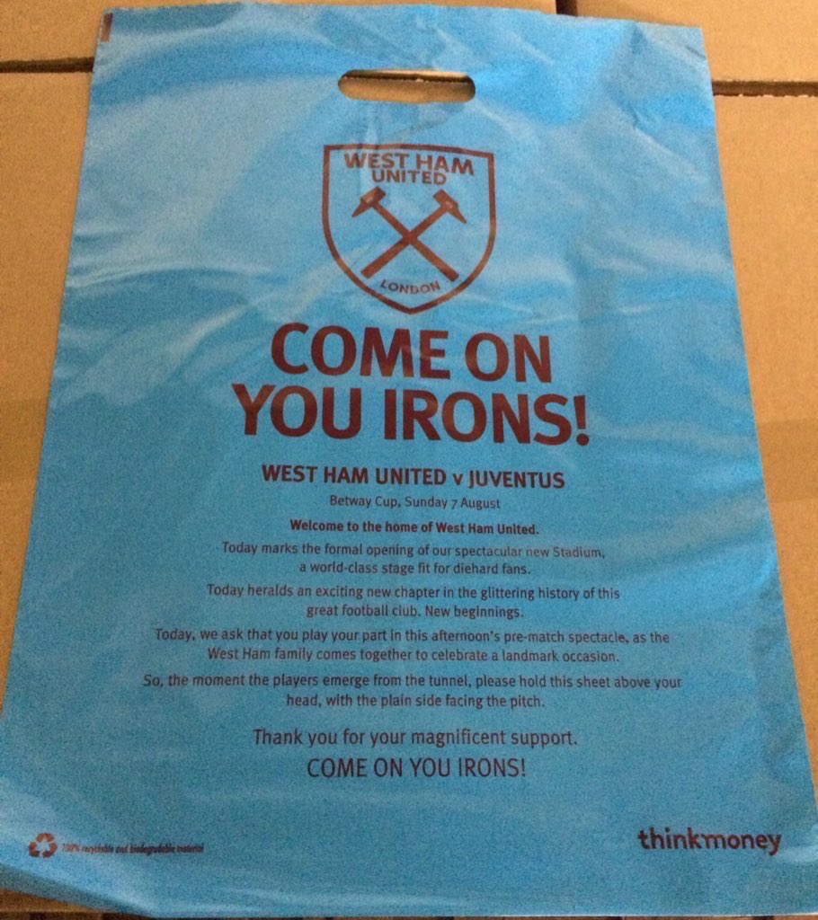 West Ham Vs Juventus tomorrow!