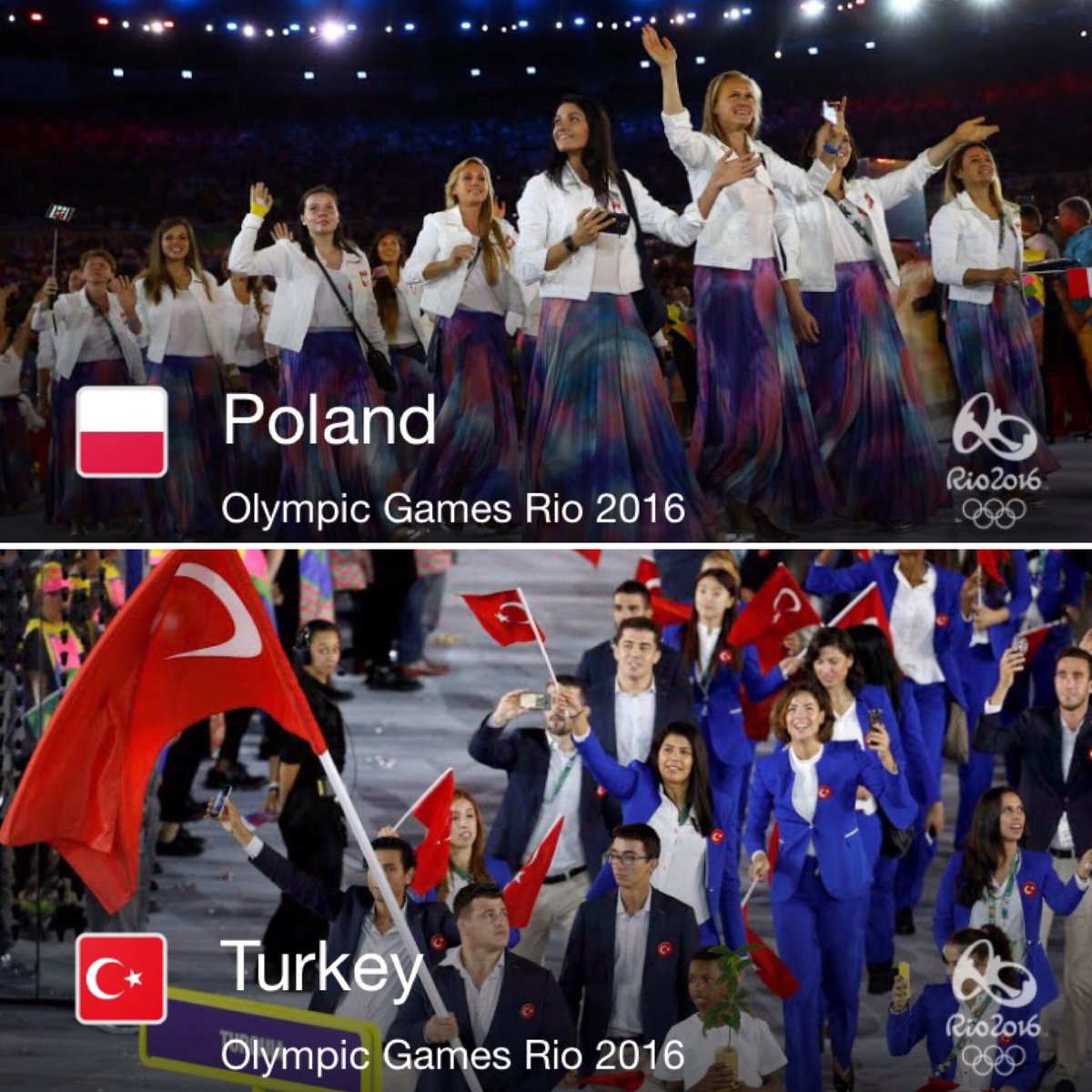 PolonyadanCom's tweet photo. Hem Türkiye #TUR hem de Polonya #POL sporcularımıza #Rio2016'da Başarılar Dileriz! - #GoPolska #GoTurkiye https://t.co/RSEeR9xIUm
