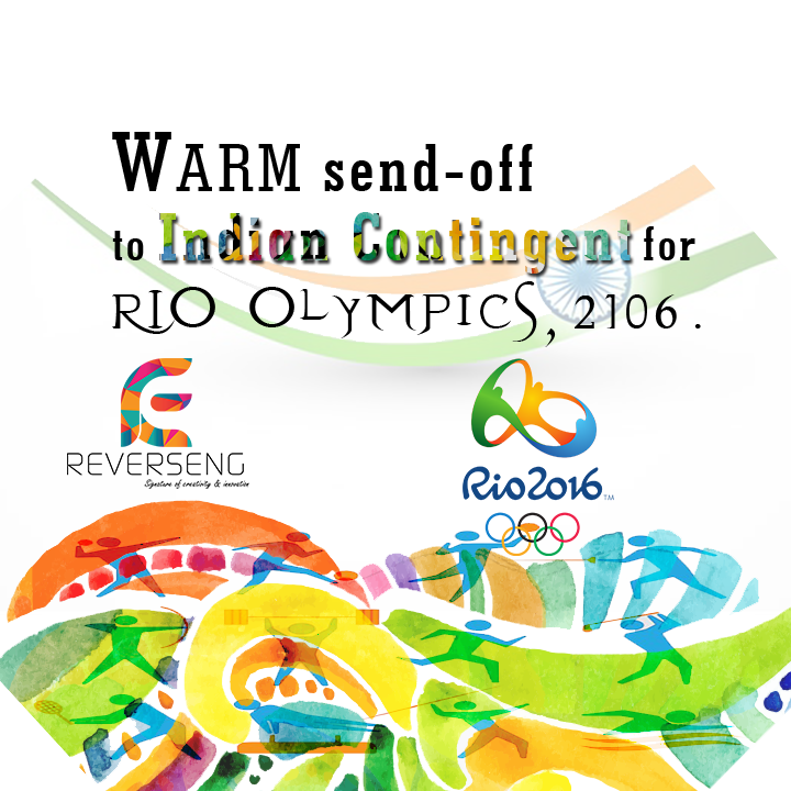reverseng's tweet photo. Warm send-off to Indian Contingent for RIO Olympics. (y)
#Rio2016 #reverseng #creative #design #IndianContingent https://t.co/aw2klOzOE2