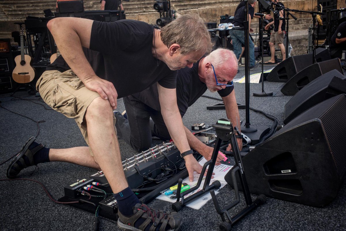 #CIOKS AC10 power supply on David Gilmour's pedalboard at live at Pompeii, more pictures on j.mp/29VpbRA.