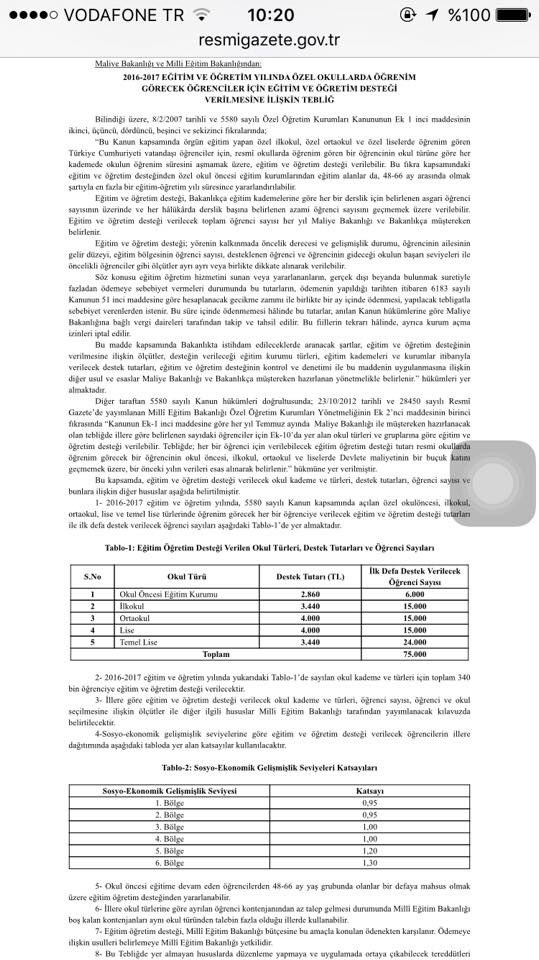 okumusyusuf46's tweet photo. 2016-2017 Eğitim ve öğretim desteği verilmesine ilişkin tebliğ bugünkü resmi gazetede yayımlandı. Hayırlı olsun. https://t.co/brYvAKOoas