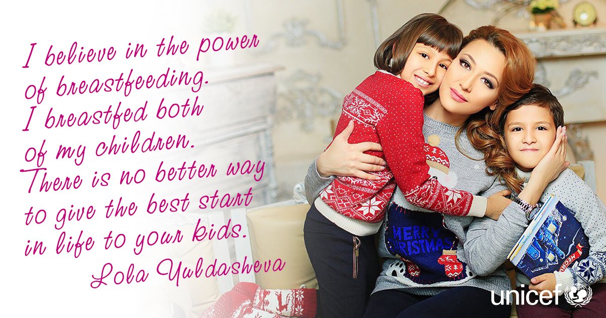 Popular singer and actress <a href="/LYuldasheva/">Lola Yuldasheva</a> says #breastfeeding is the right thing to do. #WBW2016 #UNICEFUzbekistan