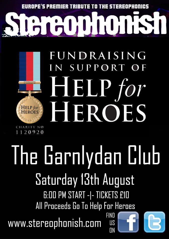 Next up for us! <a href="/Stereophonics/">stereophonics</a> #tribute <a href="/HelpforHeroes/">Help for Heroes</a> #ebbwvale #charity #fundraising