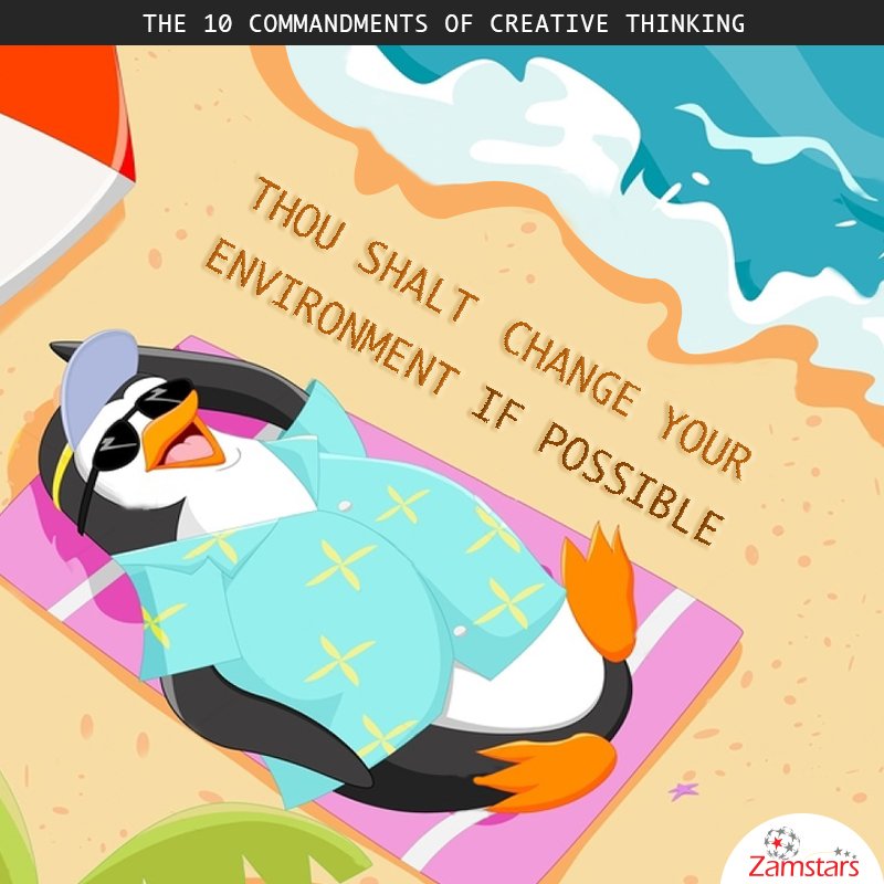 Zamstars's tweet image. In case of a creative block #change the environment!
Go sit in a coffee shop &amp;amp; get #creative again -
#Commandment4