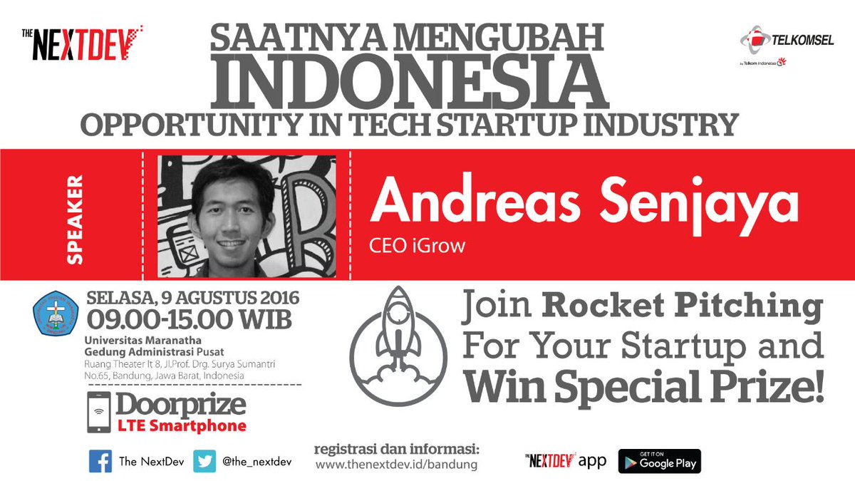 CodeforBandung's tweet photo. Yuk ikutan acara @the_nextdev ! Acara keren, mumpung di Bandung nih. :) Daftar di https://t.co/JXb5JIOfRN . https://t.co/eJXsYi1aLM