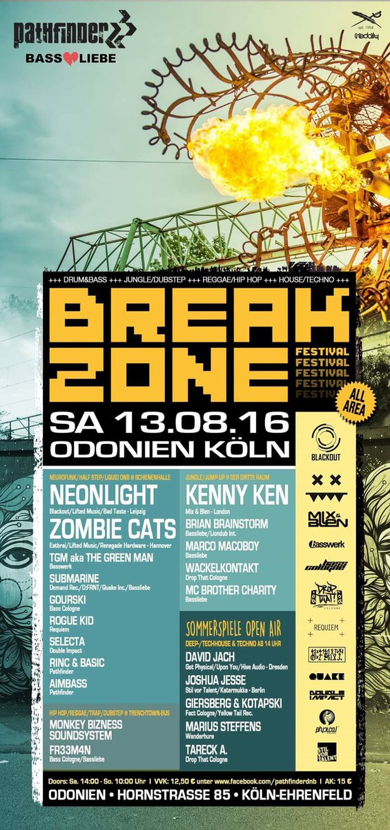 13|08|16 #Breakzone2016 <a href="/odonien/">ODONIEN</a> #Cologne <a href="/KennyDJKen/">Kenny Ken</a> @BrianBassliebe <a href="/SubMarineCGN/">SUBMARINE</a> <a href="/brother_charity/">BrotherCharity</a> #jungle #dnb