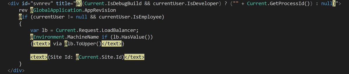 Nick_Craver's tweet photo. A daily screenshot from the Stack Overflow codebase (more info on every page for developers). #StackCode https://t.co/1reRQrSvHg