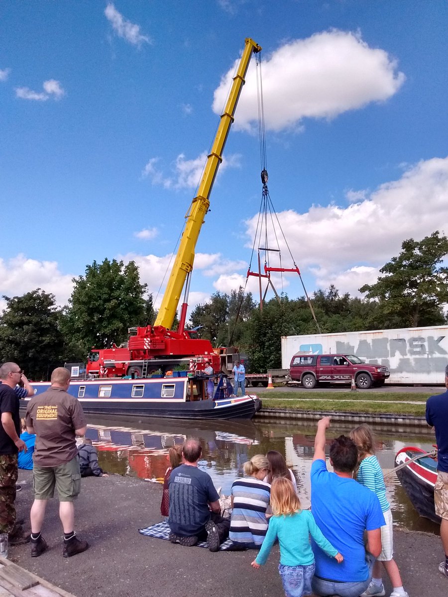 Historic nb Dane about to launch at Alvecote Marina after a 2yr restoration