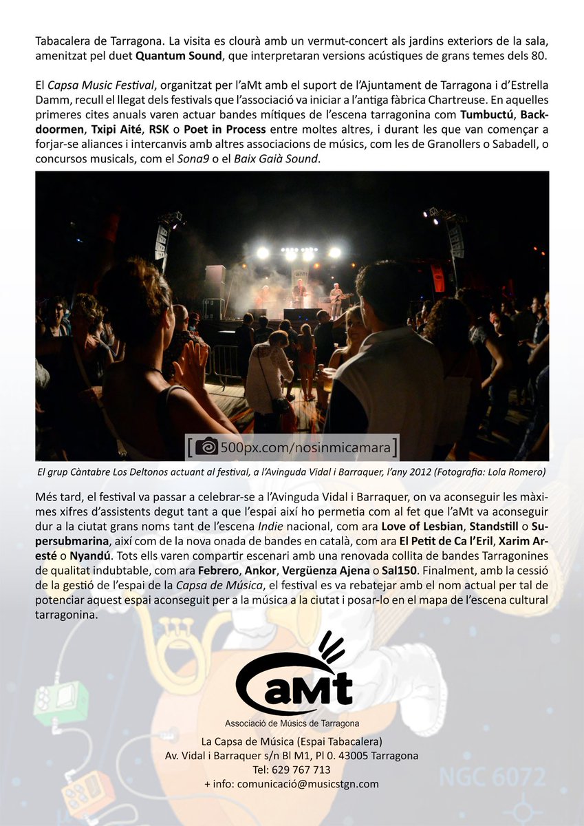 musicstgn's tweet photo. Nota de premsa oficial #capsamusicfestival #tgn #aMt 12:30h jardí exterior i des de 20h a l'interior de la Capsa https://t.co/qnQksK8V1k