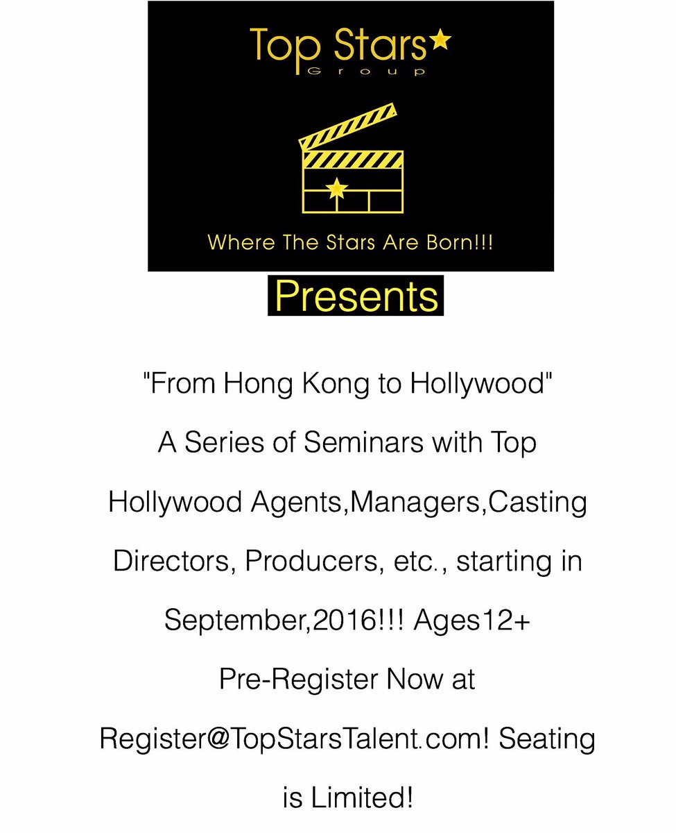 TopStarsFest's tweet photo. #TopStarsTalent is Very Excited to present #TopStars Exclusive set of #Hollywood #Seminars &amp; #Workshops in #HongKong https://t.co/n6SkssWaXw