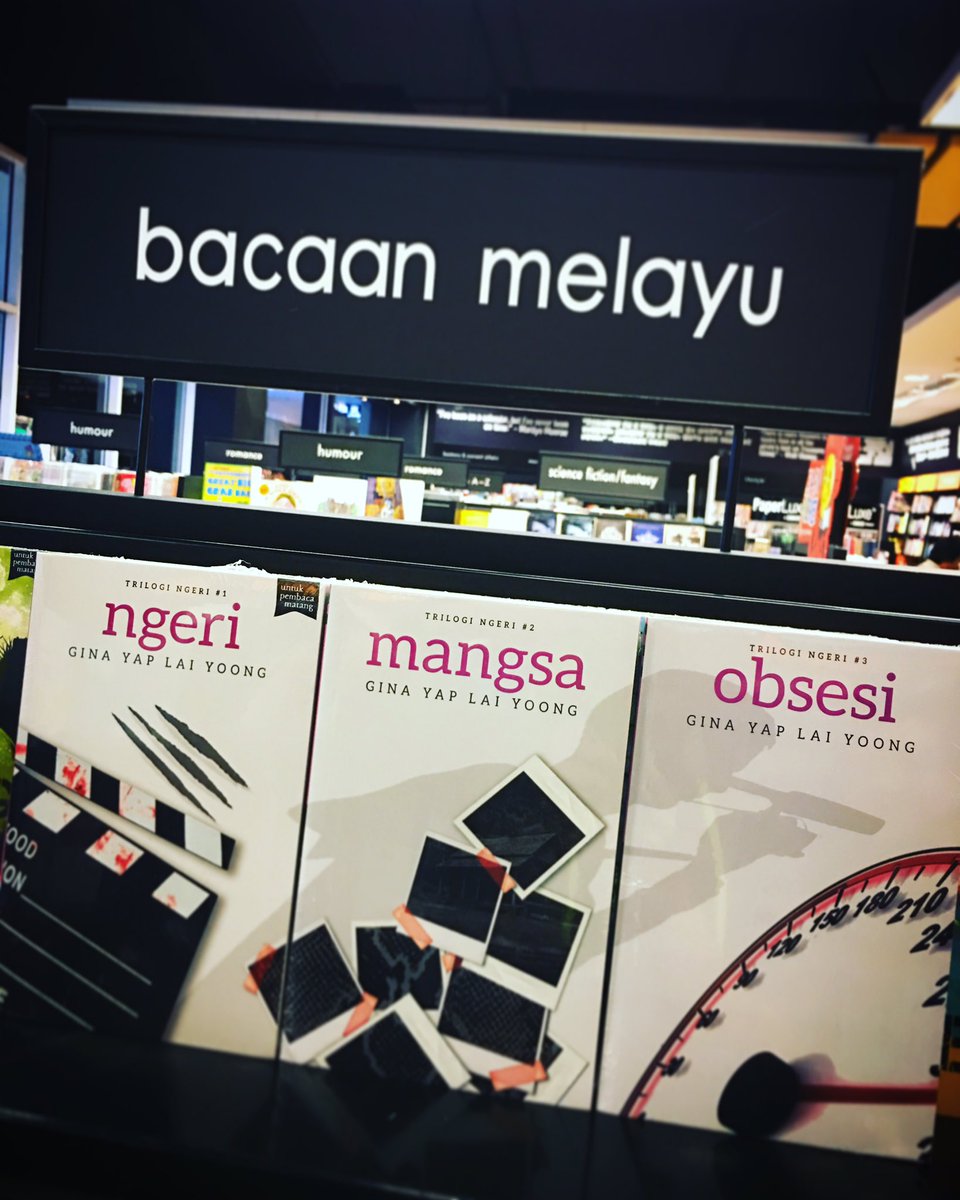 JanessaWong's tweet photo. @GinaYapLaiYoong 's books spotted in Times Bookstore!!! ๐๐๐ #TheFamousOne #Ngeri #Mangsa #Obsesi #TrilogiNgeri https://t.co/lCetas36By