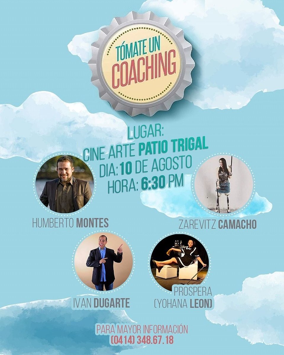 tomamoscoaching's tweet photo. Atención #Valencia sólo faltan 3 días para que se tomen un #Coaching. Adquiere tus entradas  por el 04143486718 https://t.co/WIPayNMToq