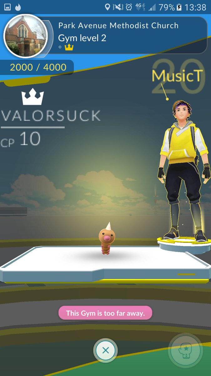 TechnicianMusic's tweet photo. Yes I did just defeat a #TeamValor gym and replace it with this 😂 #TeamInstinct #PokemonGo @TeamUKInstinct https://t.co/HGyXkVWels