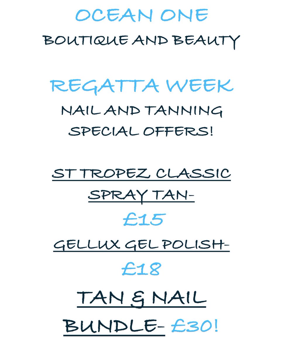 RobertsTessa's tweet photo. Fowey Regatta Week spray tan and nail special offers! 💅🏼 https://t.co/wh9GJuikLk