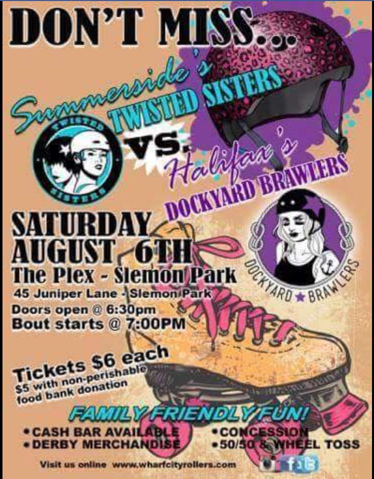 PEIrollerderby's tweet photo. Today!! #peirollerderby @wharf_city @AnchorCityDerby https://t.co/42MYLfHfRu