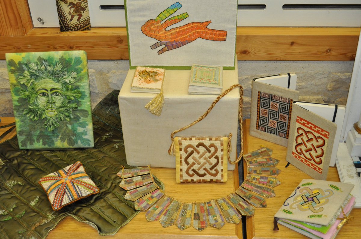 Happy #NationalStitchDay! Stow #EmbroiderersGuild are sharing their Chedworth-inspired artworks today - beautiful!