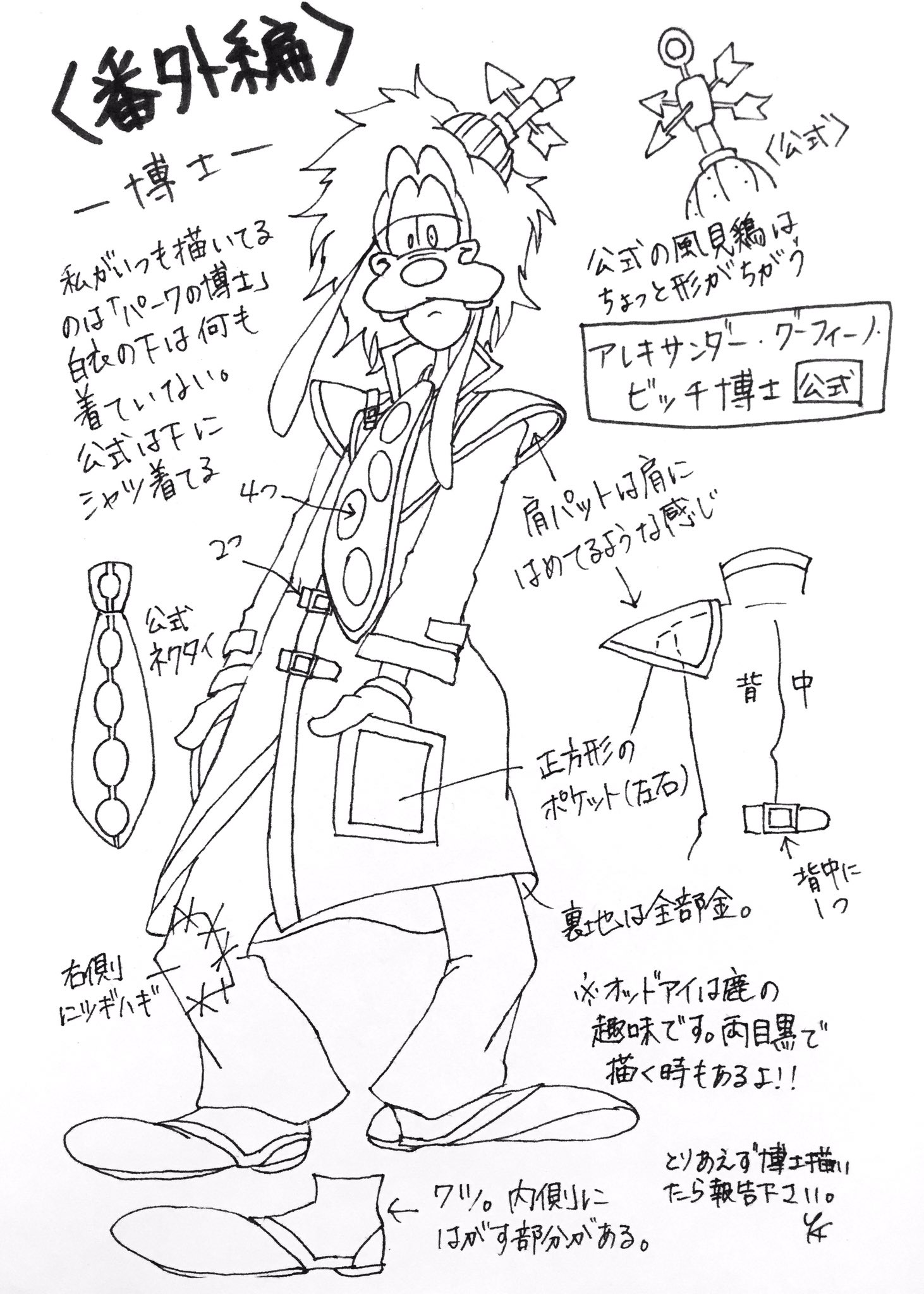 鹿 友人にプレゼントする完全我流のグーフィーの描き方 何枚か 載せてほしいとお声頂いたのでこちらに 完全に自己流なので 公式とは大分違うと思いますが 何か改めて描いたら楽しかった いいお勉強になりました