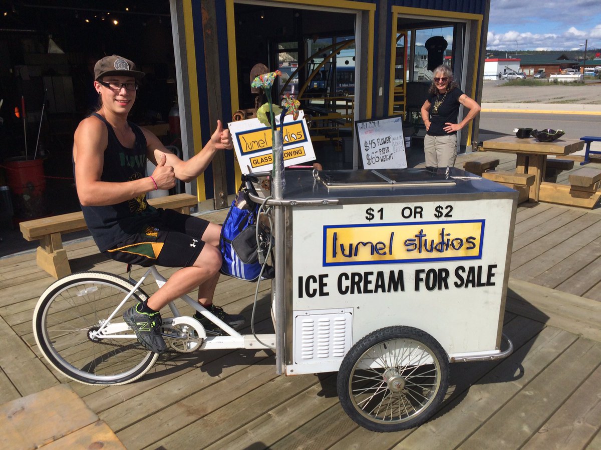 Today this lovely lad will be about the streets of #Whitehorse selling ice cream!! Get some while supplies last! ☺️