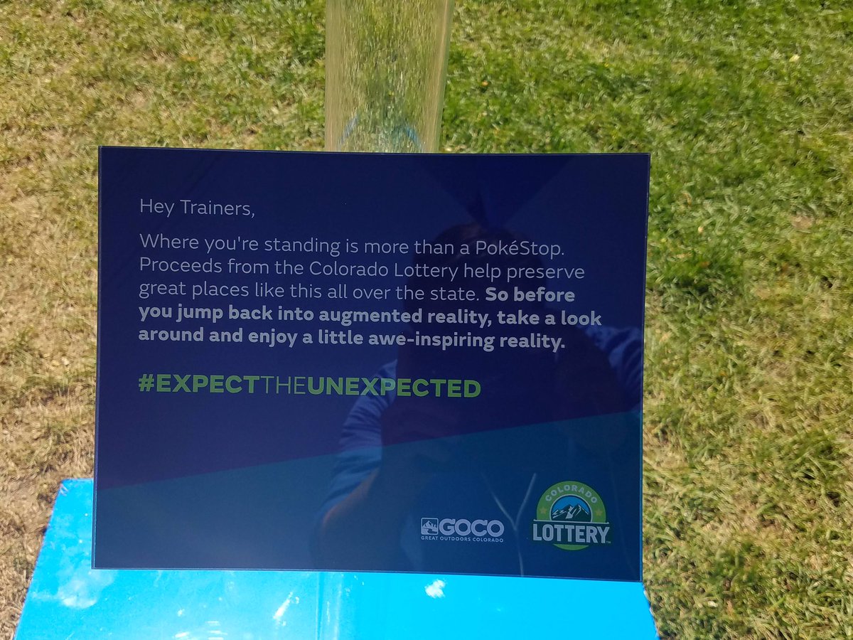 PokeTrends's tweet photo. Colorado State Lottery supports Pokémon GO, they built a Pokéstop statue on top of a real Pokéstop. https://t.co/4CFRRdavoc